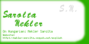 sarolta mekler business card